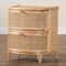 Baxton Studio Oleta Modern Bohemian Natural Brown Rattan 2-Drawer Nightstand 230-13152-ZORO - alternate 8